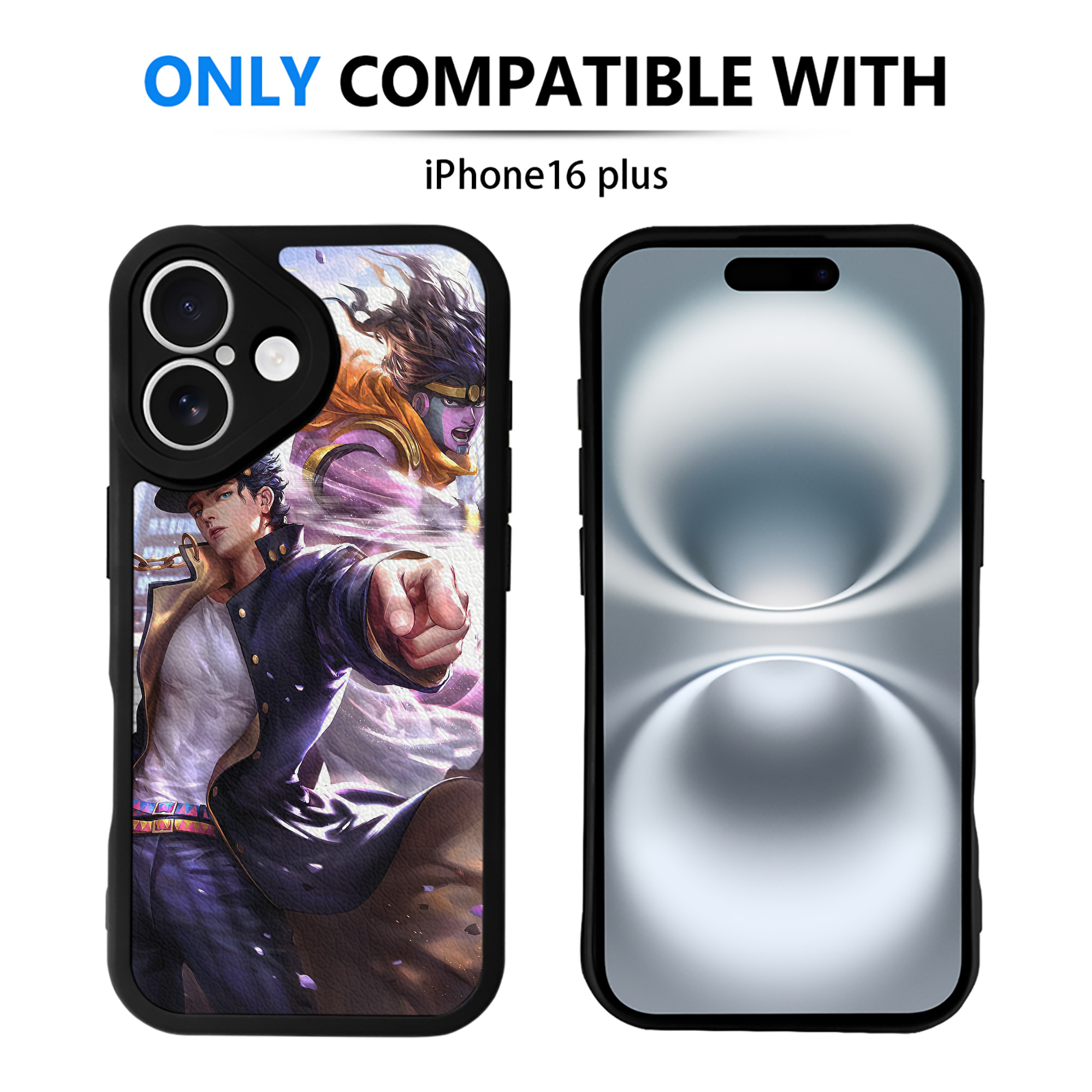 （画像用） ジョジョの奇妙な冒険 JoJo's Bizarre Adventure 【iPhone 16シリーズ対応】シリコンスマホケース（レザー調） 材質：シリコン